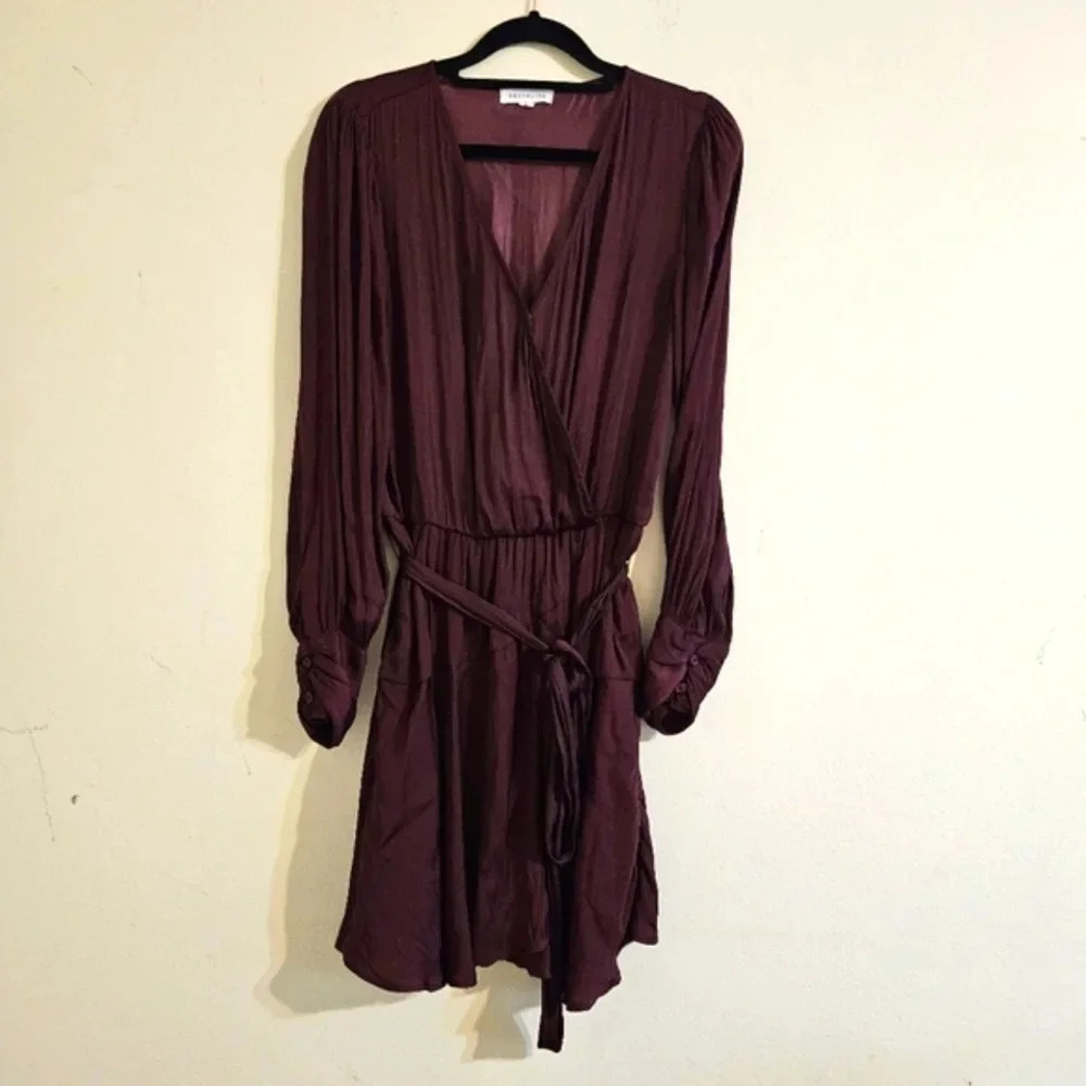 Socialite Burgundy Faux Wrap Dress